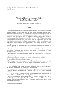 A Positive Theory of Monetary Policy in a Natural Rate Model