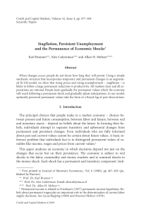 Stagflation, Persistent Unemployment and the Permanence of Economic Shocks