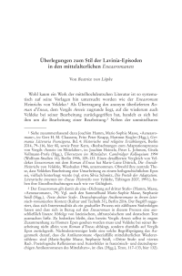 Überlegungen zum Stil der Lavinia-Episoden in den mittelalterlichen Eneasromanen