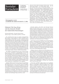 Editorial: Die Euro-Krise und das deutsche Modell der industriellen Beziehungen