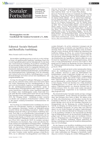 Editorial: Soziale Herkunft und Berufliche Ausbildung