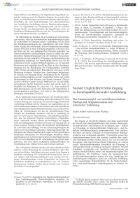 Soziale Ungleichheit beim Zugang zu berufsqualifizierender Ausbildung