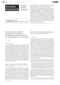 Erwerbsstatus und subjektive Gesundheit bei Jugendlichen mit Behinderung in der beruflichen Ersteingliederung in den Arbeitsmarkt