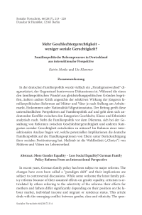 Mehr Geschlechtergerechtigkeit – weniger soziale Gerechtigkeit?