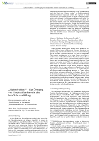 "Kleben bleiben?„ – Der Übergang von Hauptschüler/innen in eine berufliche Ausbildung. Eine gemeinsame Analyse von "Praxisklassen„ in Bayern und "Berufsstarterklassen„ in Niedersachsen