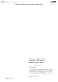 Exklusion und Segmentation in der beruflichen Bildung im längerfristigen Vergleich