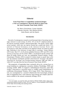 Editorial: From Panel Data to Longitudinal Analytical Designs: a Note on Contemporary Research Based on Data from the Socio Economic Panel Study (SOEP)