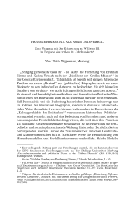 Herrschermemoria als Norm und Symbol. Zum Umgang mit der Erinnerung an Wilhelm III. im England des frühen 18. Jahrhunderts
