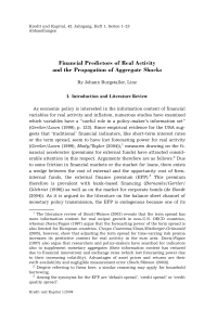 Financial Predictors of Real Activity and the Propagation of Aggregate Shocks