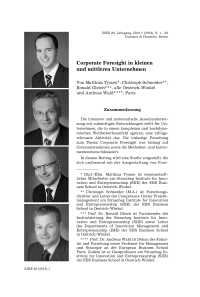 Corporate Foresight in kleinen und mittleren Unternehmen