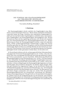 Die Funktion der Staatsangehörigkeit als verlässliche Grundlage gleichberechtigter Zugehörigkeit