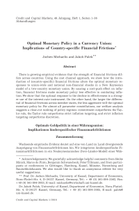 Optimal Monetary Policy in a Currency Union: Implications of Country-specific Financial Frictions