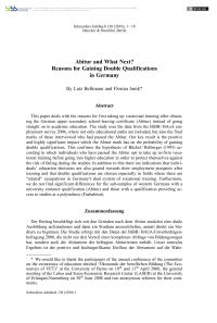 Abitur and What Next? Reasons for Gaining Double Qualifications in Germany