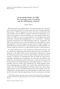 Staatsanleihenkäufe der EZB: Wie kostenfrei und wasserdicht sind die OMT-Regeln wirklich?