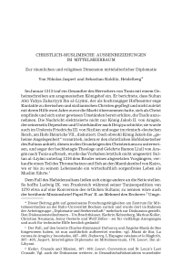 Christlich-muslimische Außenbeziehungen Im Mittelmeerraum. Zur räumlichen und religiösen Dimension mittelalterlicher Diplomatie