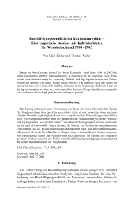 Beschäftigungsstabilität im Konjunkturzyklus – Eine empirische Analyse mit Individualdaten für Westdeutschland 1984–2005