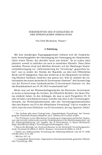 Perspektiven des IT-Einsatzes in der öffentlichen Verwaltung