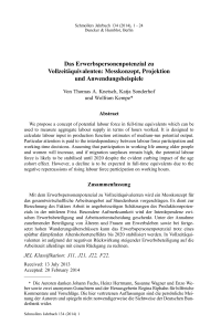 Das Erwerbspersonenpotenzial zu Vollzeitäquivalenten: Messkonzept, Projektion und Anwendungsbeispiele