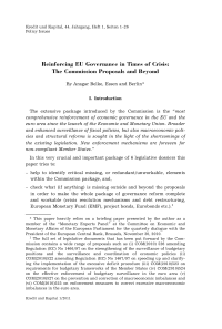Reinforcing EU Governance in Times of Crisis: The Commission Proposals and Beyond