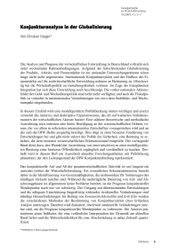 Konjunkturanalyse in der Globalisierung
