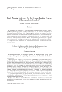 Early Warning Indicators for the German Banking System: A Macroprudential Analysis