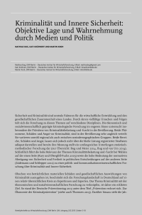 Kriminalität und Innere Sicherheit: Objektive Lage und Wahrnehmung durch Medien und Politik