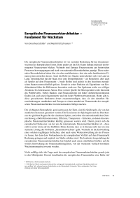 Europäische Finanzmarktarchitektur – Fundament für Wachstum