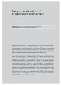Höhere “Reichensteuern“: Möglichkeiten und Grenzen