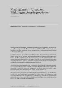 Niedrigzinsen – Ursachen, Wirkungen, Ausstiegsoptionen