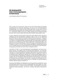 Die Bundespolitik: Unter Sanierungsängsten im Reformstau