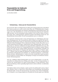 Finanzmärkte im Umbruch: Krise und Neugestaltung