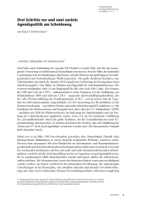 Drei Schritte vor und zwei zurück: Agendapolitik am Scheideweg