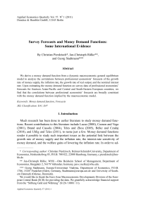 Survey Forecasts and Money Demand Functions: Some International Evidence