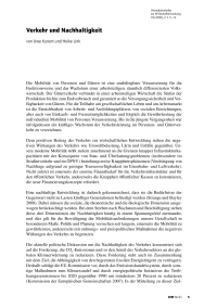 Verkehr und Nachhaltigkeit