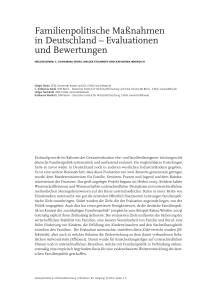 Familienpolitische Maßnahmen in Deutschland – Evaluationen und Bewertungen