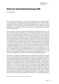 Reform der Unternehmensbesteuerung 2008