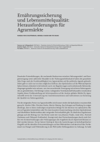 Ernährungssicherung und Lebensmittelqualität: Herausforderungen für Agrarmärkte