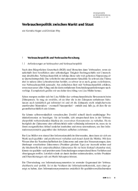 Verbraucherpolitik zwischen Markt und Staat