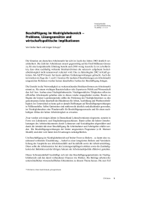 Beschäftigung im Niedriglohnbereich – Probleme, Lösungsansätze und wirtschaftspolitische Implikationen