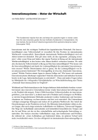 Innovationssysteme – Motor der Wirtschaft