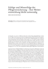 Erfolge und Misserfolge der Pflegeversicherung – Ihre Weiterentwicklung bleibt notwendig