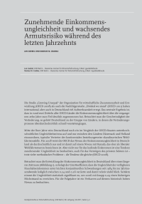 Zunehmende Einkommensungleichheit und wachsendes Armutsrisiko während des letzten Jahrzehnts