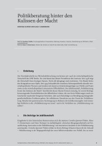 Politikberatung hinter den Kulissen der Macht