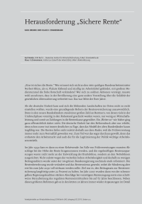 Herausforderung “Sichere Rente“