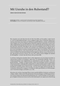 Mit Unruhe in den Ruhestand!?