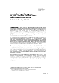 Amartya Sens Capability-Approach – Ein neues Konzept der deutschen Armuts- und Reichtumsberichterstattung
