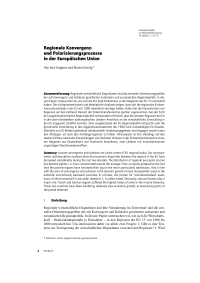 Regionale Konvergenz- und Polarisierungsprozesse in der Europäischen Union