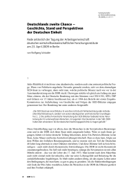 Deutschlands zweite Chance – Geschichte, Stand und Perspektiven der Deutschen Einheit