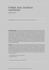 D-Mark, Euro, Eurokrise und danach