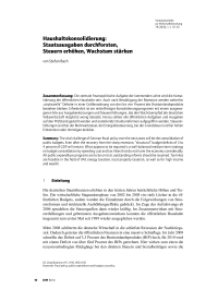 Haushaltskonsolidierung: Staatsausgaben durchforsten, Steuern erhöhen, Wachstum stärken